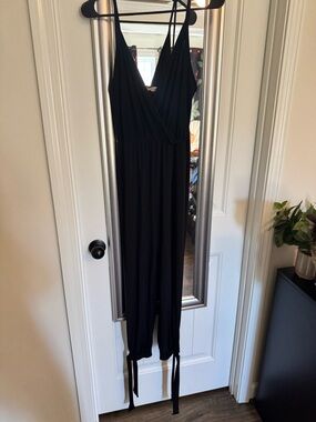 Women's Black Strappy Jumpsuit